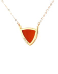 18K Rose Gold Shield Agate Diamond Necklace