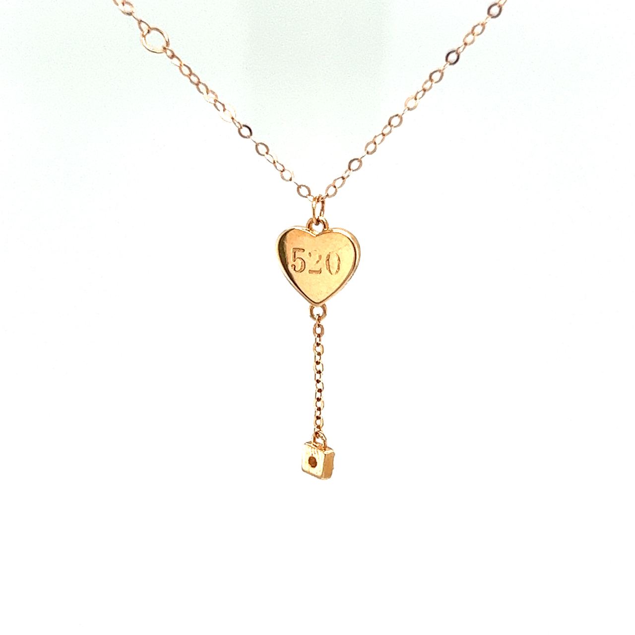 18K Rose Gold Heart Air Ballon Agate Diamond Necklace