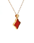 18K Rose Gold Sharp Agate Diamond Necklace