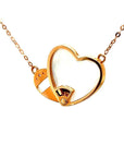 18K Rose Gold Moving Sweet Heart Mother of Pearl Diamond Necklace