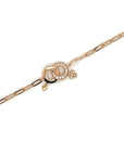 18K Rose Gold Mini Chain Boy Girl Sign Diamond Bracelet