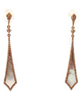 18K Rose Gold Drop Kite Mother Of Pearl Diamond Earrings