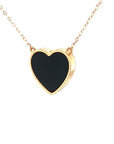 18K Rose Gold Heart Onyx Base Alphabet Z Diamond Necklace