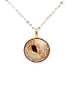 18K Rose Gold Aquarius Mother Of Pearl Diamond Charms Pendant