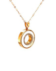 18K Rose Gold Mother of Pearl Donut Diamond Necklace