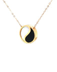18K Rose Gold Yin Yang Mother Of Pearl Onyx Diamond Necklace