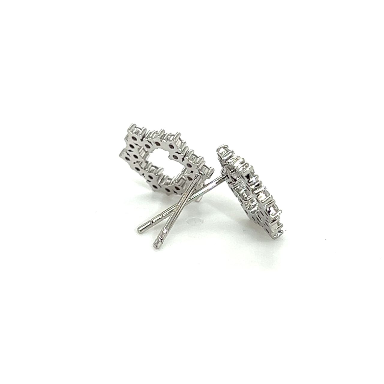 18K White Gold Summer Flower Diamond Earrings