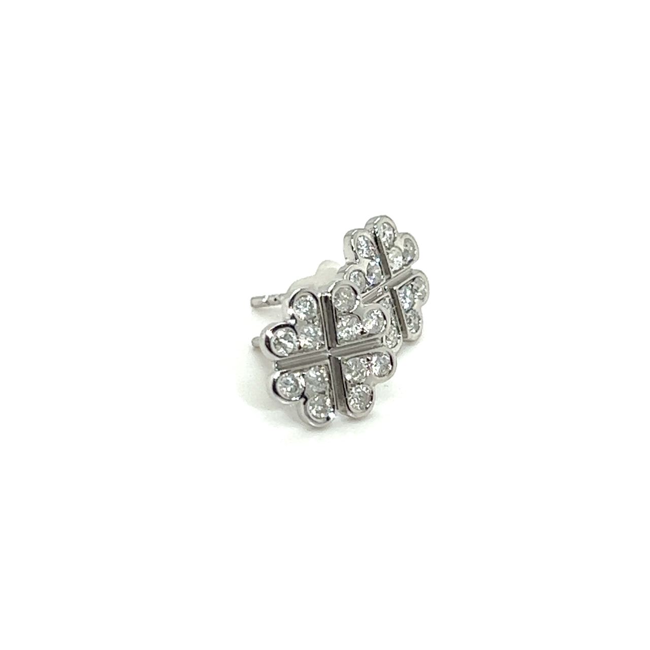 18K White Gold Pancake Diamond Earrings