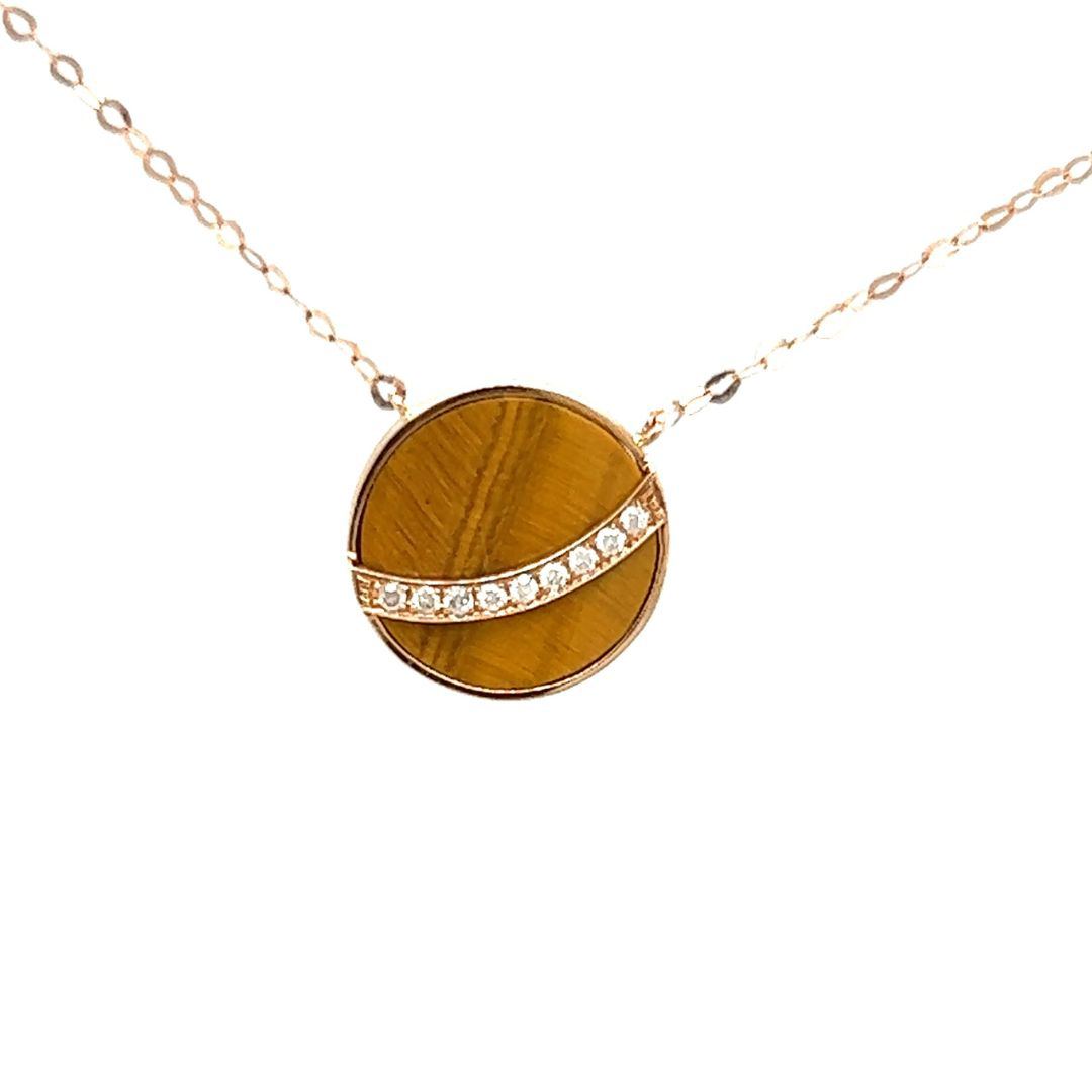 18K Rose Gold Little Planet Yellow Stone Diamond Necklace