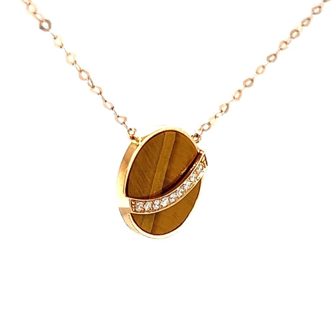 18K Rose Gold Little Planet Yellow Stone Diamond Necklace