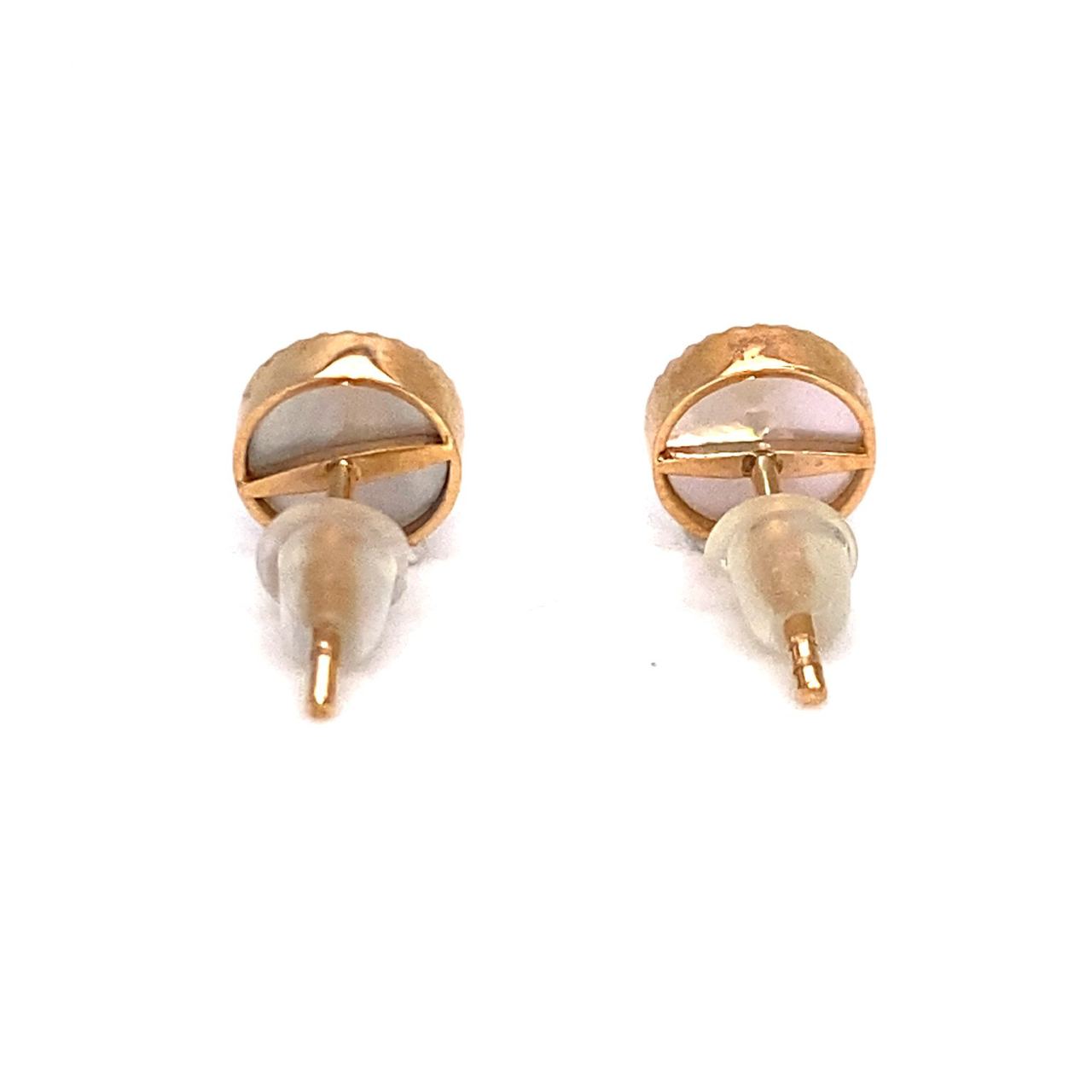 18K Rose Gold Baby Mini Butterfly Mother Of Pearl Earrings
