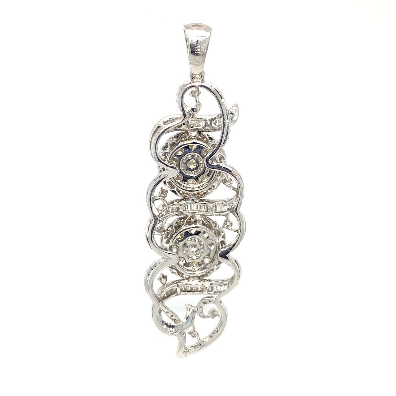 18K White Gold Diamond Pendant
