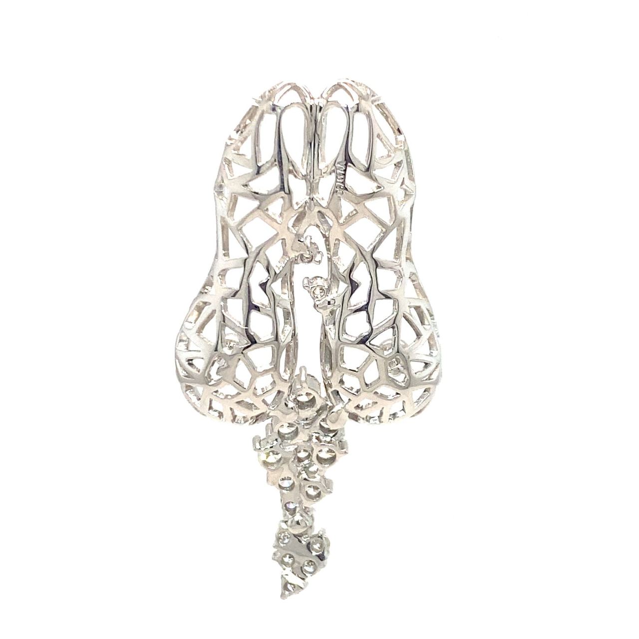 18K White Gold Open Peanut Diamond Pendant