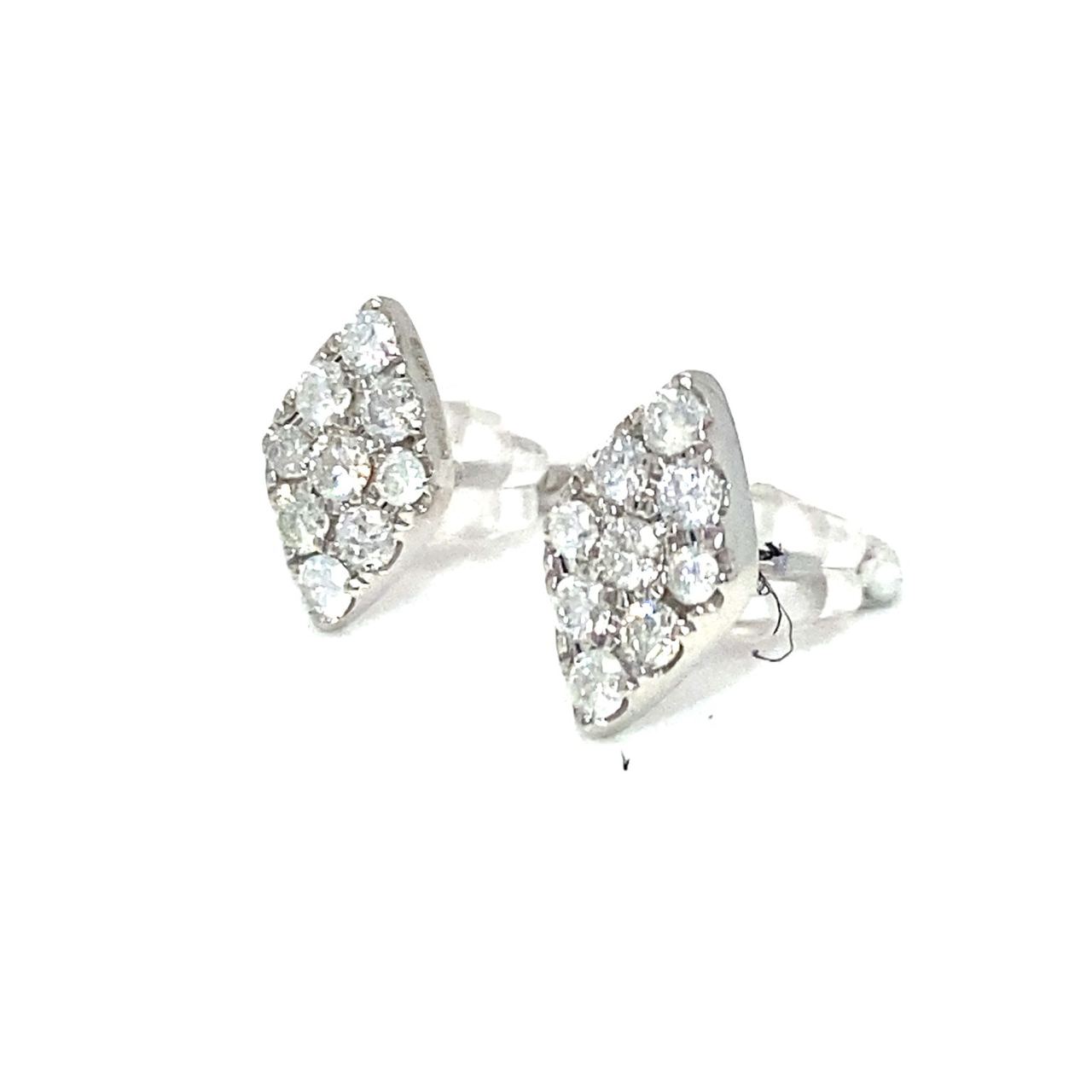 18K White Gold Kite Diamond Earrings
