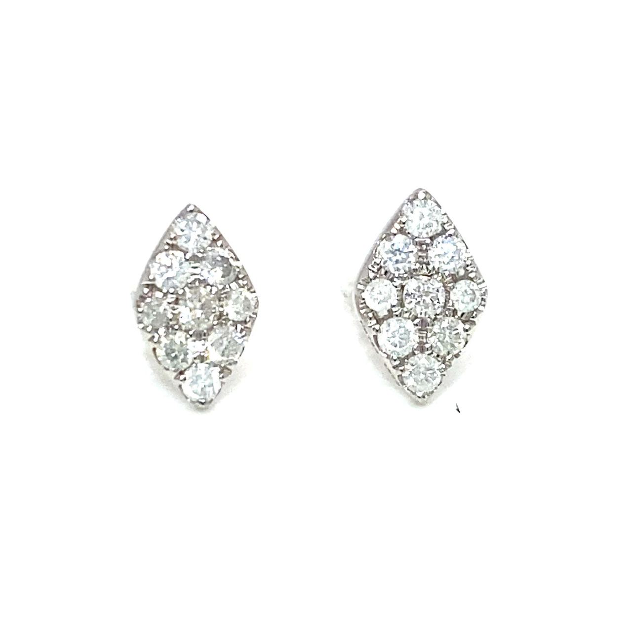 18K White Gold Kite Diamond Earrings