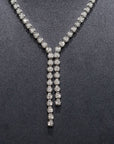 18K Long Touch Half Diamond Necklace