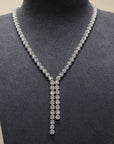 18k White Gold All The Way Illusion Tennis Diamond Necklace