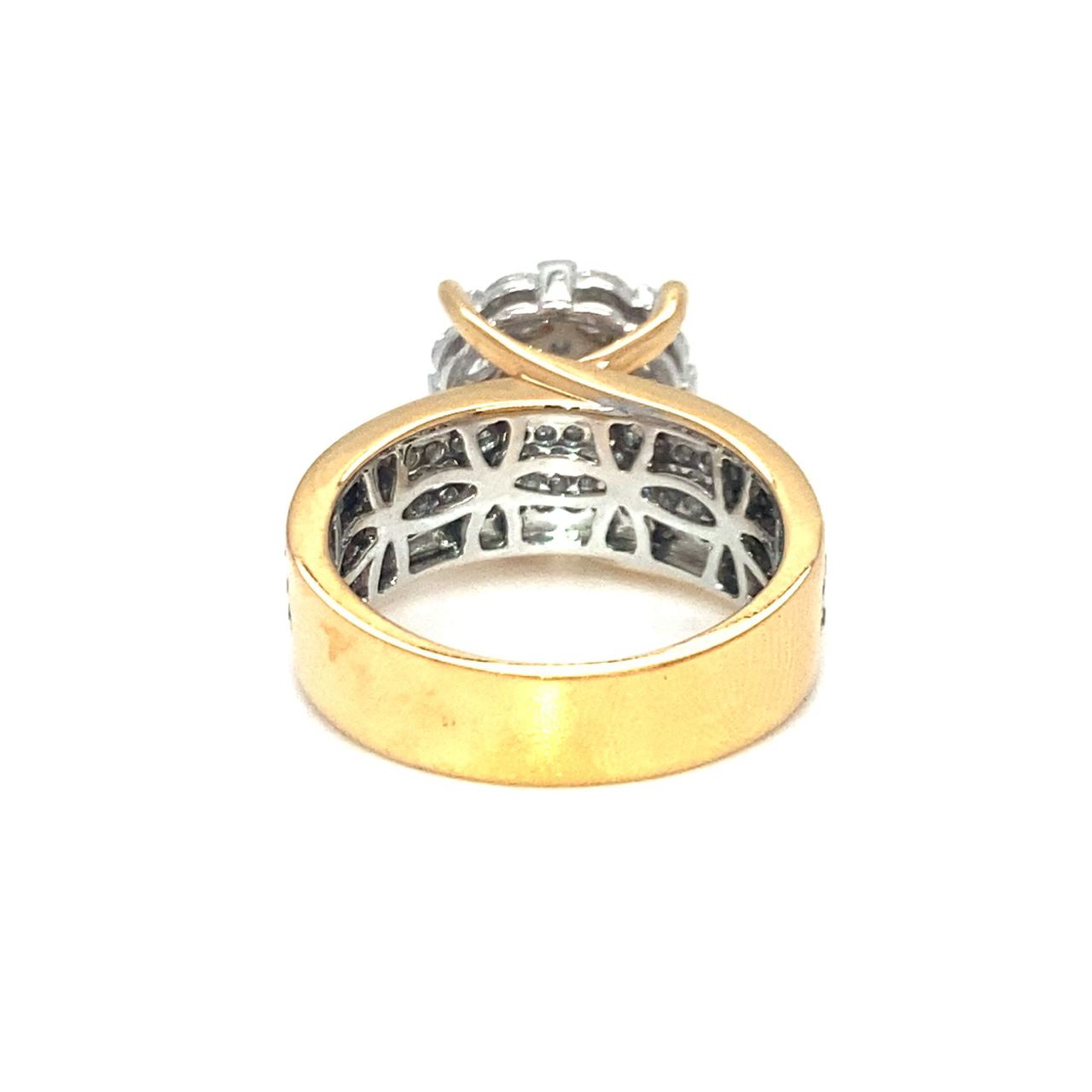 18K Rose Gold Max Shoulder Bling Large Lotus Cluster Diamond Ring