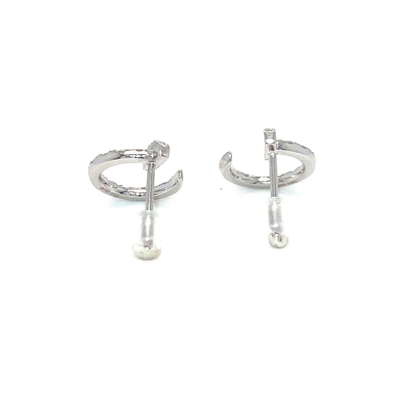 18K White Gold Round Needle Diamond Earrings