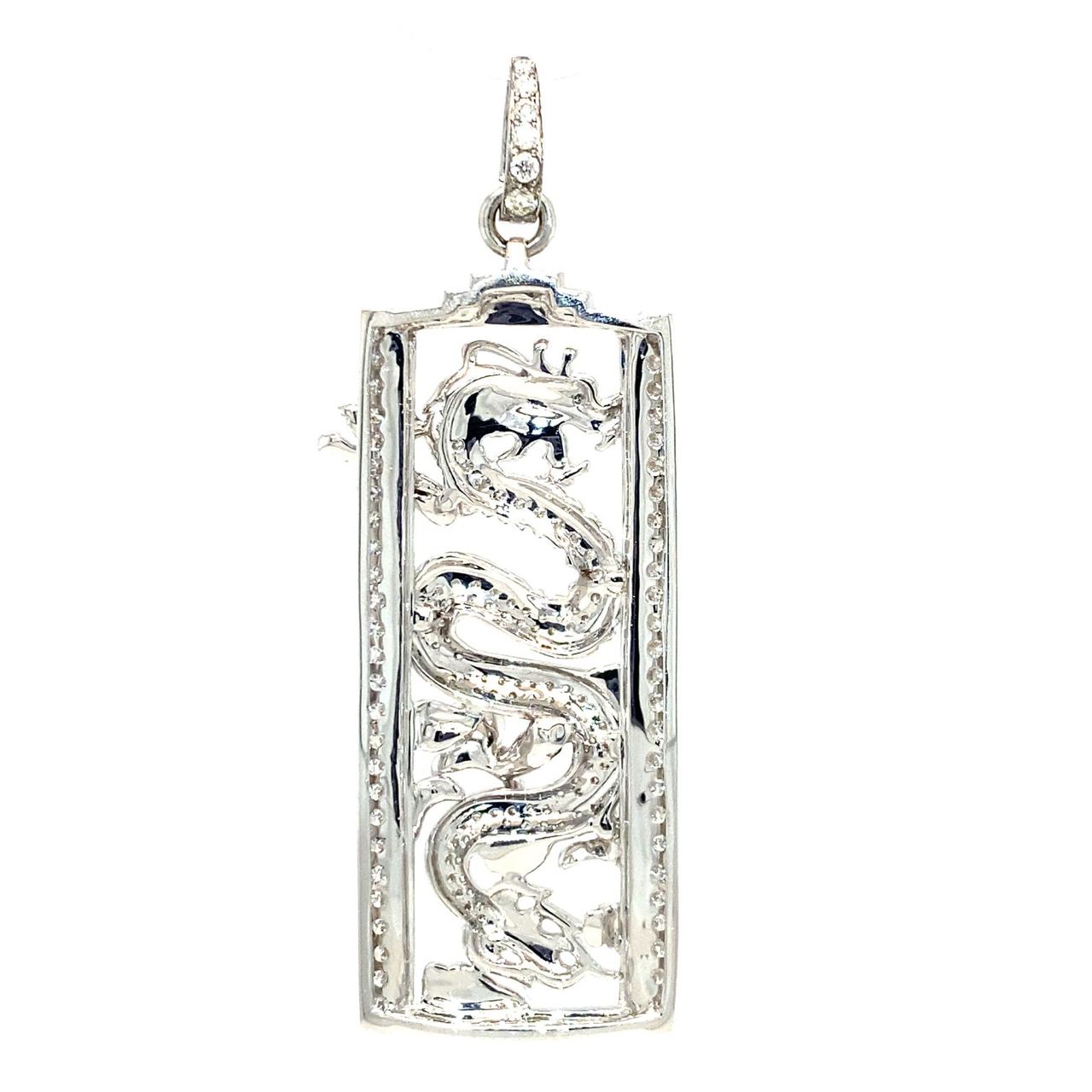 18K White Gold Dragon Uprising Diamond Pendant