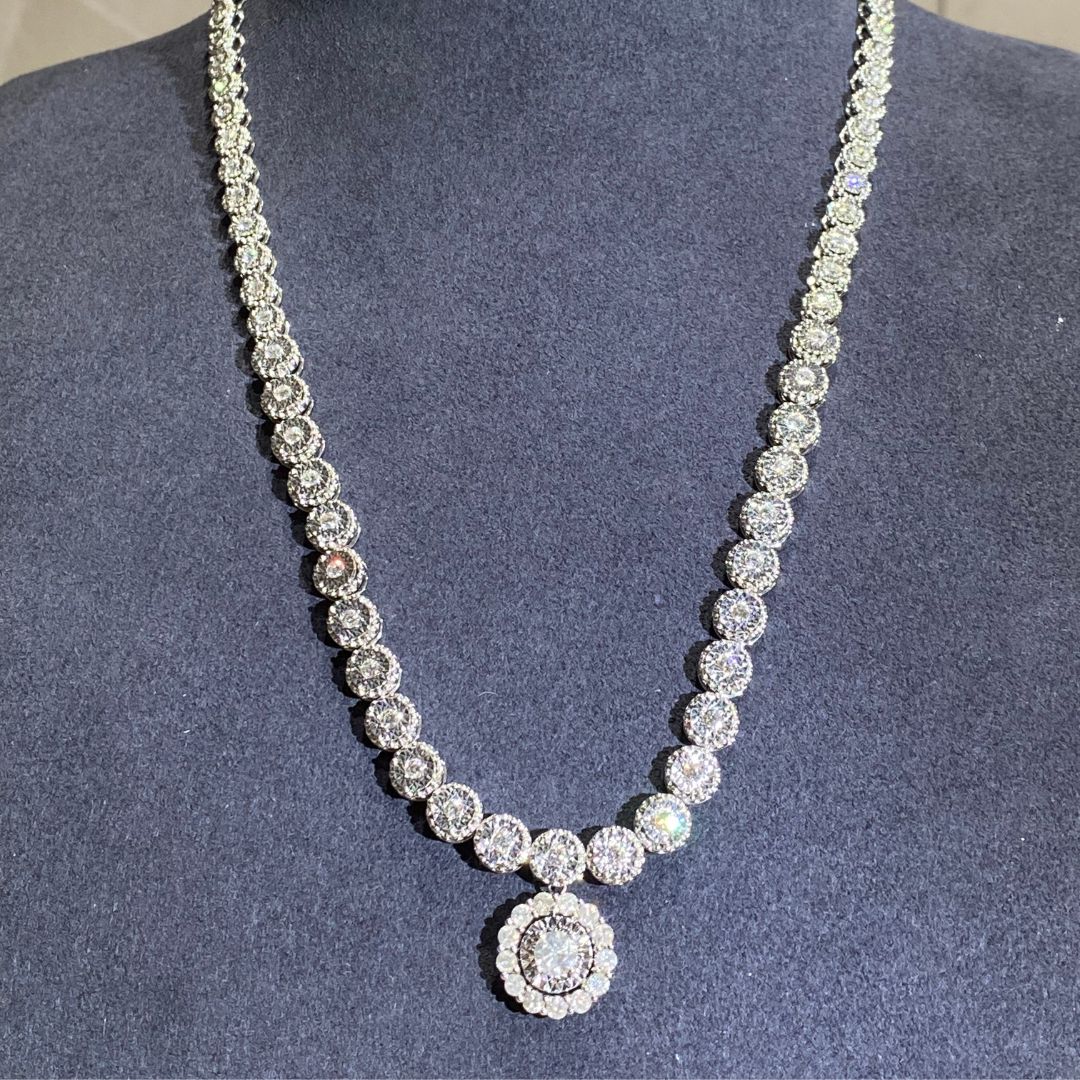 18K White Gold Diamond Necklace