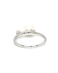 18K White Gold Balance Pearl Diamond Ring